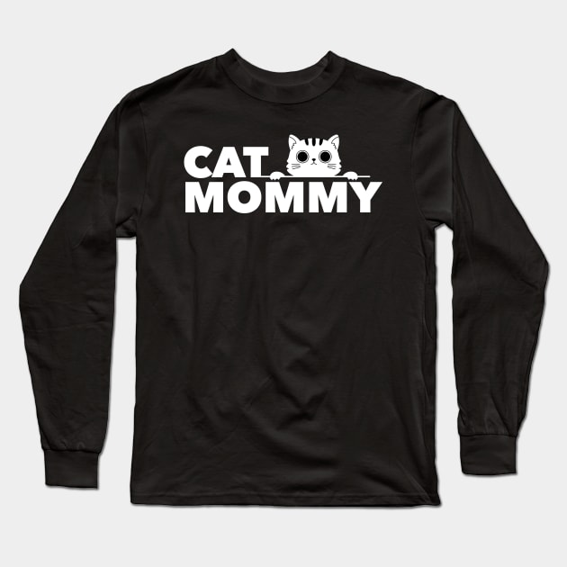 Cat Mom Cute Gift Cat Owner Long Sleeve T-Shirt by Trippycollage